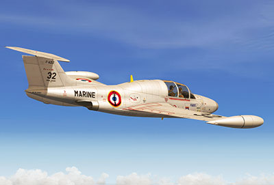 The Marine MS. 760 in flight after installing this aircraft pack in Microsoft Flight Simulator.