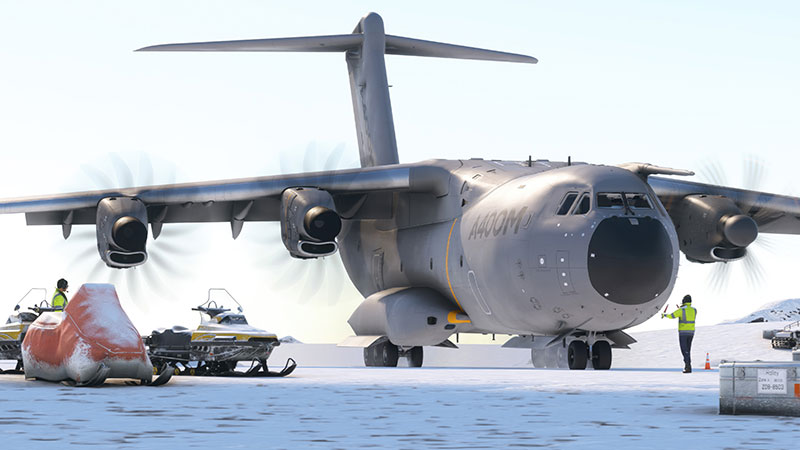 Airbus A400M Atlas displayed in Microsoft Flight Simulator 2024.