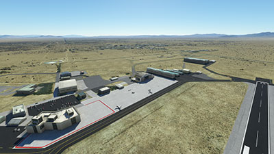 Gravricks Hangar/Kodiak Hangar KIYK - Inyokern, CA after installing in Microsoft Flight Simulator.