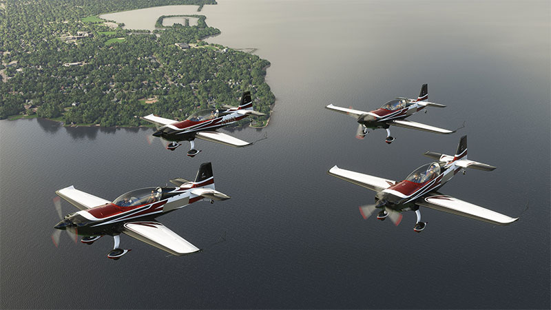 An example of multiplayer mode in Microsoft Flight Simulator.