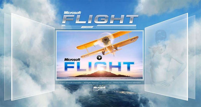 Screenshot of the Microsoft Flight website