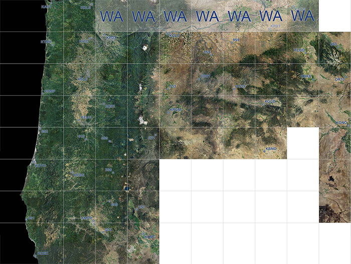 Image showing the coverage map for the Oregon photoreal scenery.