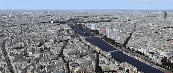 Paris overview with the Eifel tower in the distance