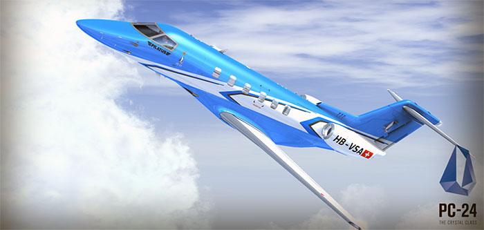 Aircraft in blue livery