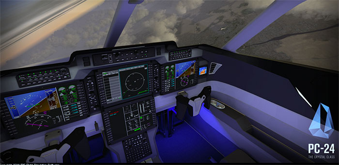 Virtual cockpit of the PC-24