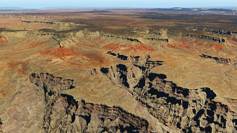 Grand Canyon HD photoreal scenery after being installed in X-Plane 11.