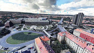 City of Prague depicted in Microsoft Flight Simulator after installing this freeware modification.