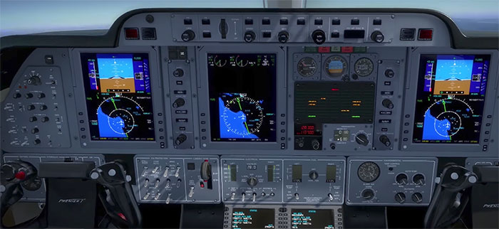 The 3D virtual cockpit.
