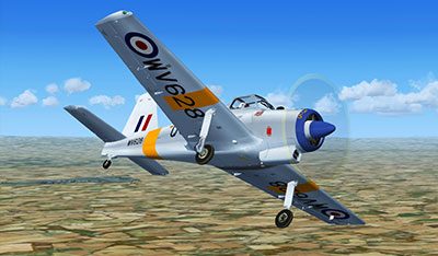 Screenshot showing the Percival Provost in flight in FSX after installing this mod.