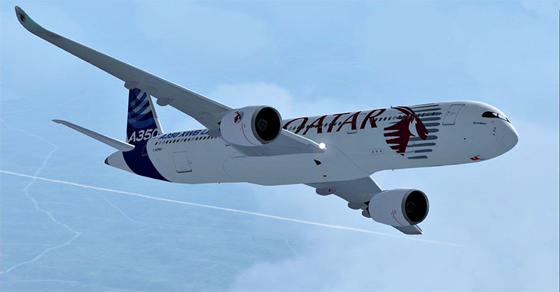 Qatar A350 in FSX while flying for a VA.