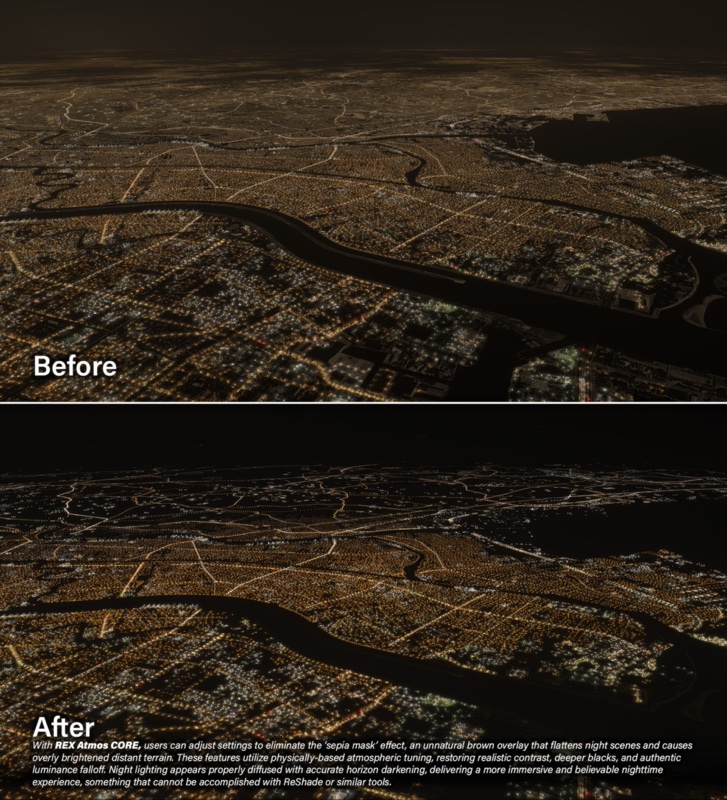 Ground textures at night before/after Atmos CORE.