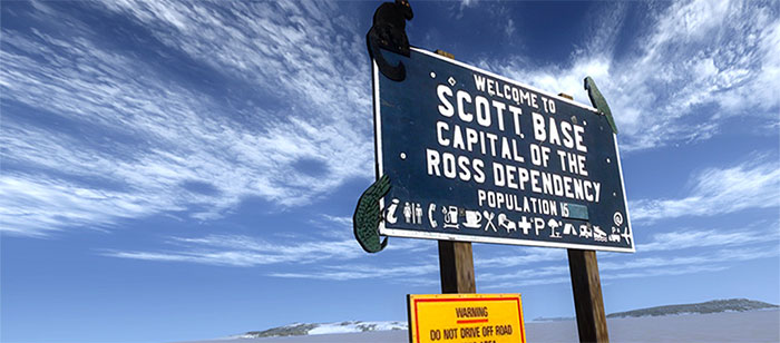 Scott Base welcome sign