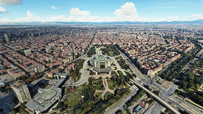Sofia city in Bulgaria show after installing the mod in the sim.