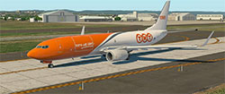 TNT Cargo Boeing 737 on taxiway in X-Plane 11.