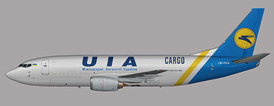 Showing the UIA Cargo 737 included in this add-on in FSX.