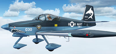 One of the repaints applied to the aircraft displayed in Microsoft Flight Simulator X.
