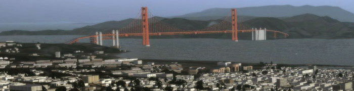 Screenshot using the Vero-FS photoreal California Bay scenery package in FSX