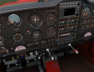 Showing the highly detailed 3D virtual cockpit