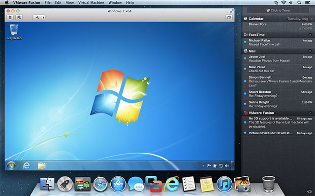 VMWare Fusion running Windows in OS X