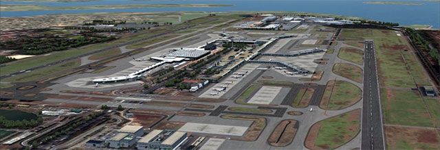 Screenshot over the airfield at WSSS Changi in Singapore.