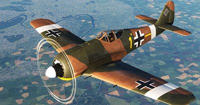 The Fw 190 in flight in MSFS show after installing this freeware mod.