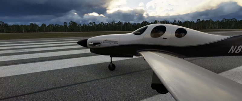 Aircraft on runway.