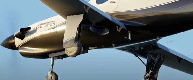 Evolution aircraft shown in XP12 with landing gear deployed.