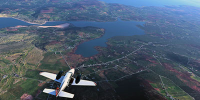 X-Plane 12 screenshot over Ireland.