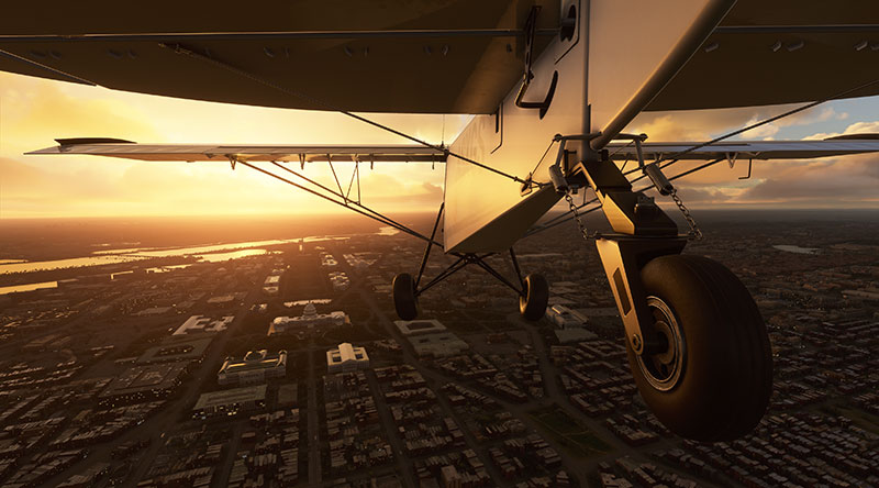 XCub with it's tail wheel visible at sunset.