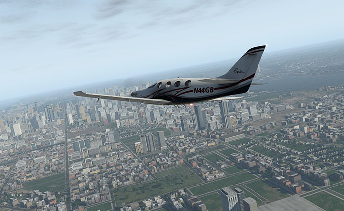 Flying over New York City in XP11.