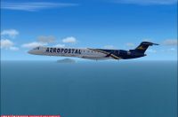 Aeropostal Bombardier CRJ-900 in flight.