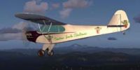Cactus Jack Airlines Piper J3 Cub in flight.