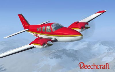 Canadian Beechcraft Baron in flight.