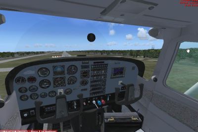 View from the cockpit of Cessna 206H.