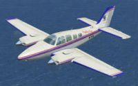 Eagle One Beechcraft Baron 58 in flight.