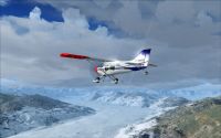 Weather in FSX showing clouds and snow.