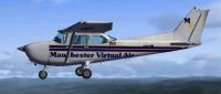Manchester Virtual Cessna 172SP Skyhawk in flight.