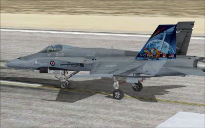 CF-18 425 Sqn on runway.