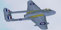 RAAF DeHavilland Vampire A79-16 in flight.