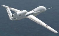 RQ-4A Global Hawk UAV in flight.