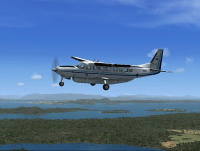 SAAF Cessna 208B Grand Caravan in flight.