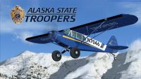 Alaska State Troopers PA-18 in flight.