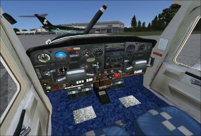 Inside the cockpit of Cessna 150 N2772J.
