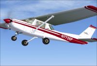 Cessna 150 N7726F in flight.