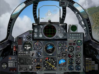 Virtual cockpit of Greece Air Force F-4F Phantom.