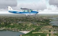 Guernsey Aero Club Cessna C172 G-BKEV in flight.