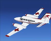 Hope Flite I.C.U. Cessna 404 Titan in flight.