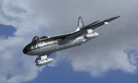 Royal Navy Hawker Hunter in flight.
