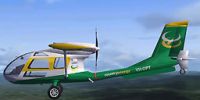Green Seabird Seeker SB7L 360A in flight.