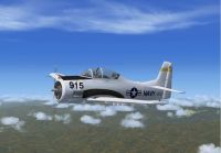 US Navy North American Aviation T-28 Trojan in flight.